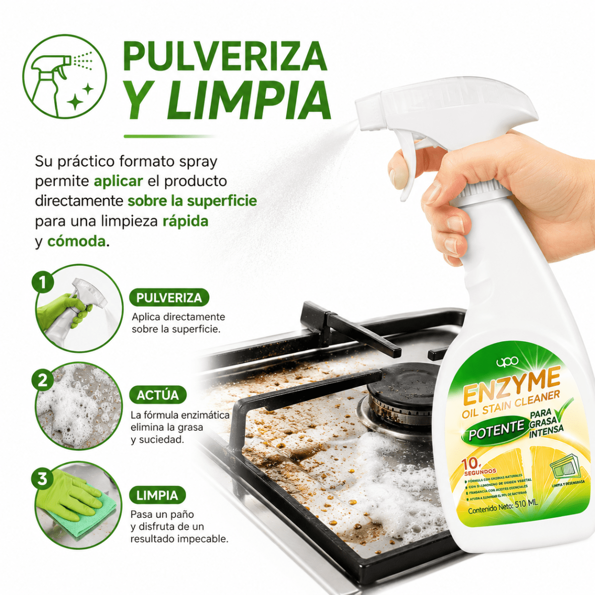 Limpiador de grasa enzimático 510 ml3