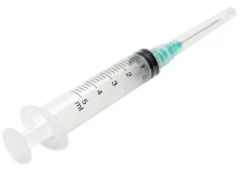 JERINGA DESECHABLE 5 ML LUER LOCK  CON AGUJA 21X1 1/2 (PUNTA ROSCA) - UN