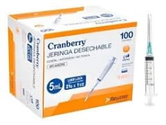 CAJA JERINGA DESECHABLE 5 ML LUER LOCK  CON AGUJA 21X1 1/2 (PUNTA ROSCA)