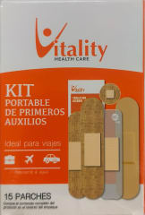 KIT PRIMEROS AUXILIOS PORTABLE (15 PIEZAS)