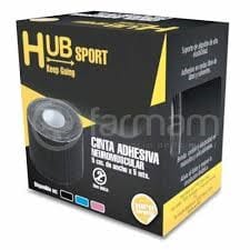 CINTA TAPE HUB HIPOALERGIC KIN NEGRO 5X500 CM