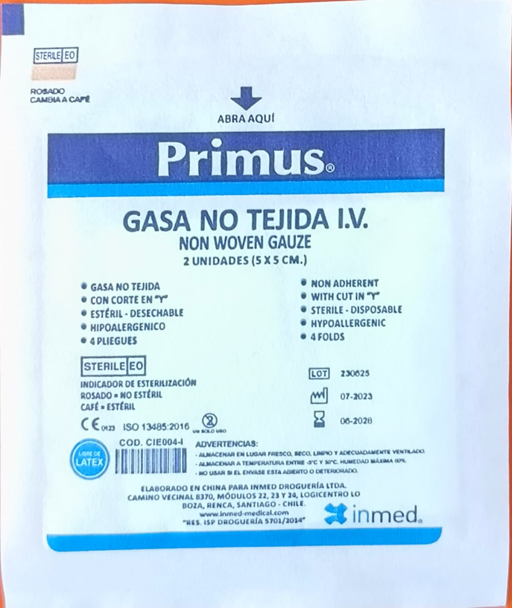 COMPRESA NO GAUZE 5X5, 4 PLIEGUES X 50 UNIDADES1