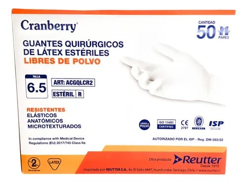 GUANTE QUIRÚRGICOS  DE LATÉX ESTERÍL L/P -  1 PAR1