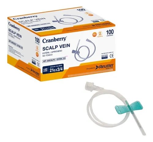 CAJA SCALP VEIN CRANBERRY MARIPOSA 21G X 3/41