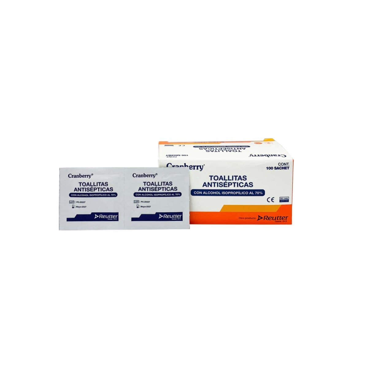 TOALLA  C/ALCOHOL ISOPROPILIC 70% X 100 UNI ANTISEPTICA1
