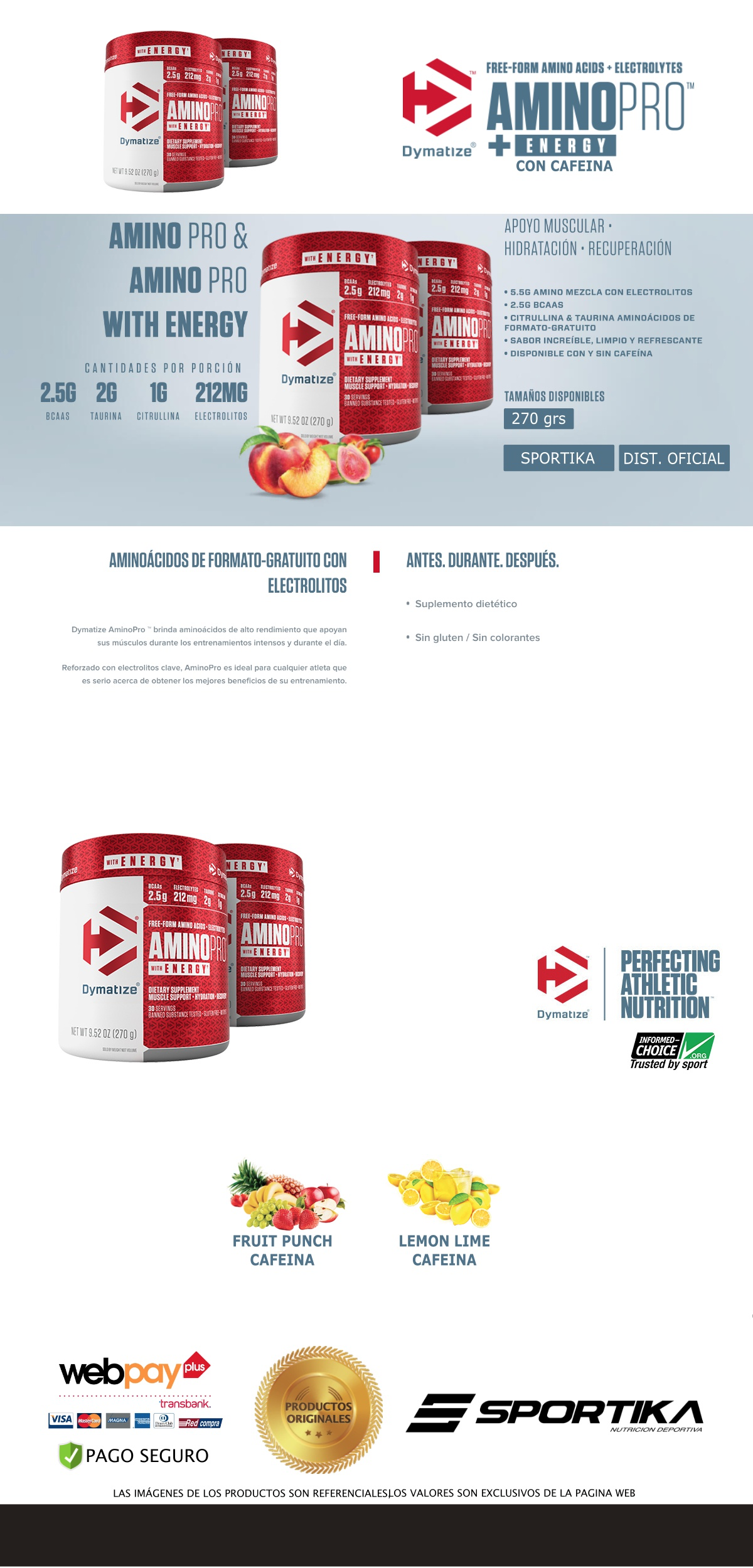 AMINO PRO ENERGY DYMATIZE LEMON LIME SPORTIKA