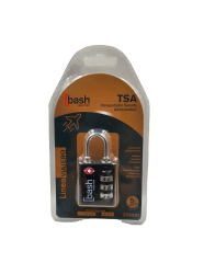 CANDADO VIAJE 3 COMBINACIONES NEGRO BASH TSA