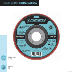 DISCO FLAP 4.1/2' ACERO / MADERA GR60  (ENERGY)