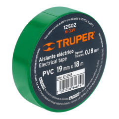 CINTA AISLADORA VERDE 19MM X 18 MTS. TRUPER M-33V