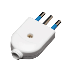 ENCHUFE VOLANTE MACHO 10A 250V 2P+T BLANCO STANFORD 5033B