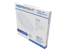 PANEL LED REDONDO SOBREPUESTO 25W / 6000K