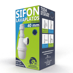 SIFON LAVAPLATO SALIDA RECTA 40 E 1.1/2-1.1/4 (S.HIDRAULICOS)