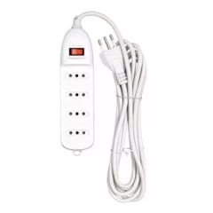 ALARGADOR DE 4 TOMAS C/INTERRUPTOR 5M BLANCO