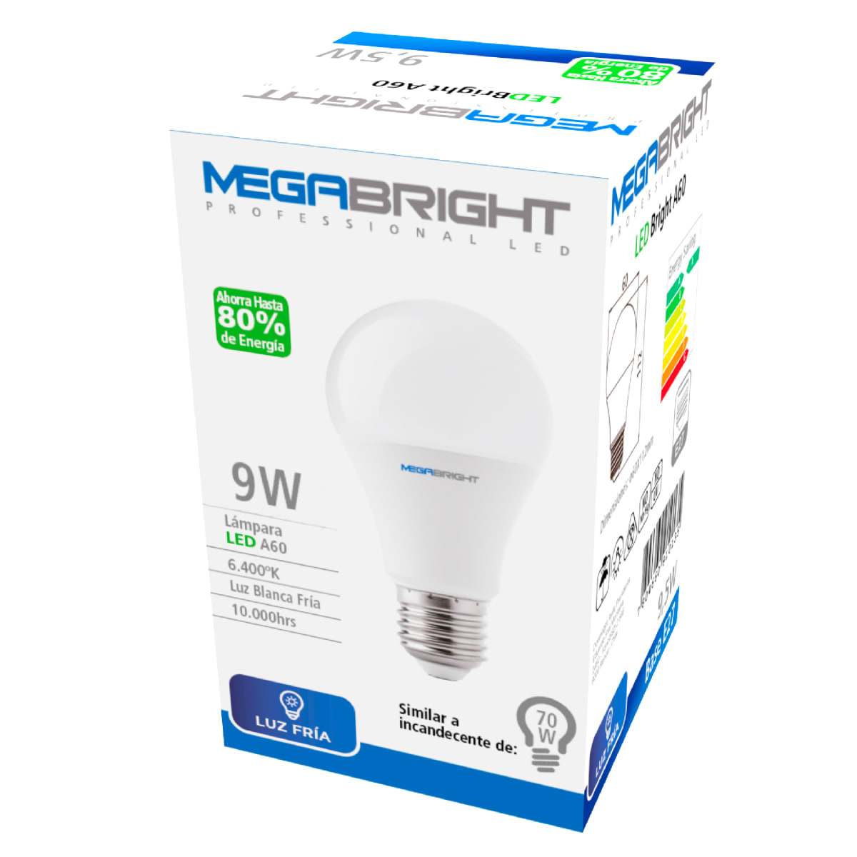 AMPOLLETA LED A60 9W / 6400K E27 MEGABRIGHT2
