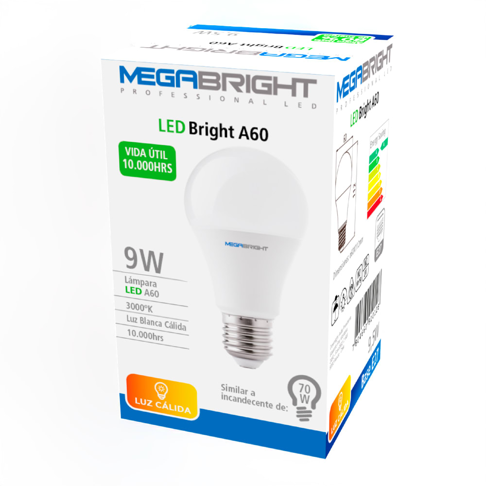AMPOLLETA LED A60 9W / 3000K E272