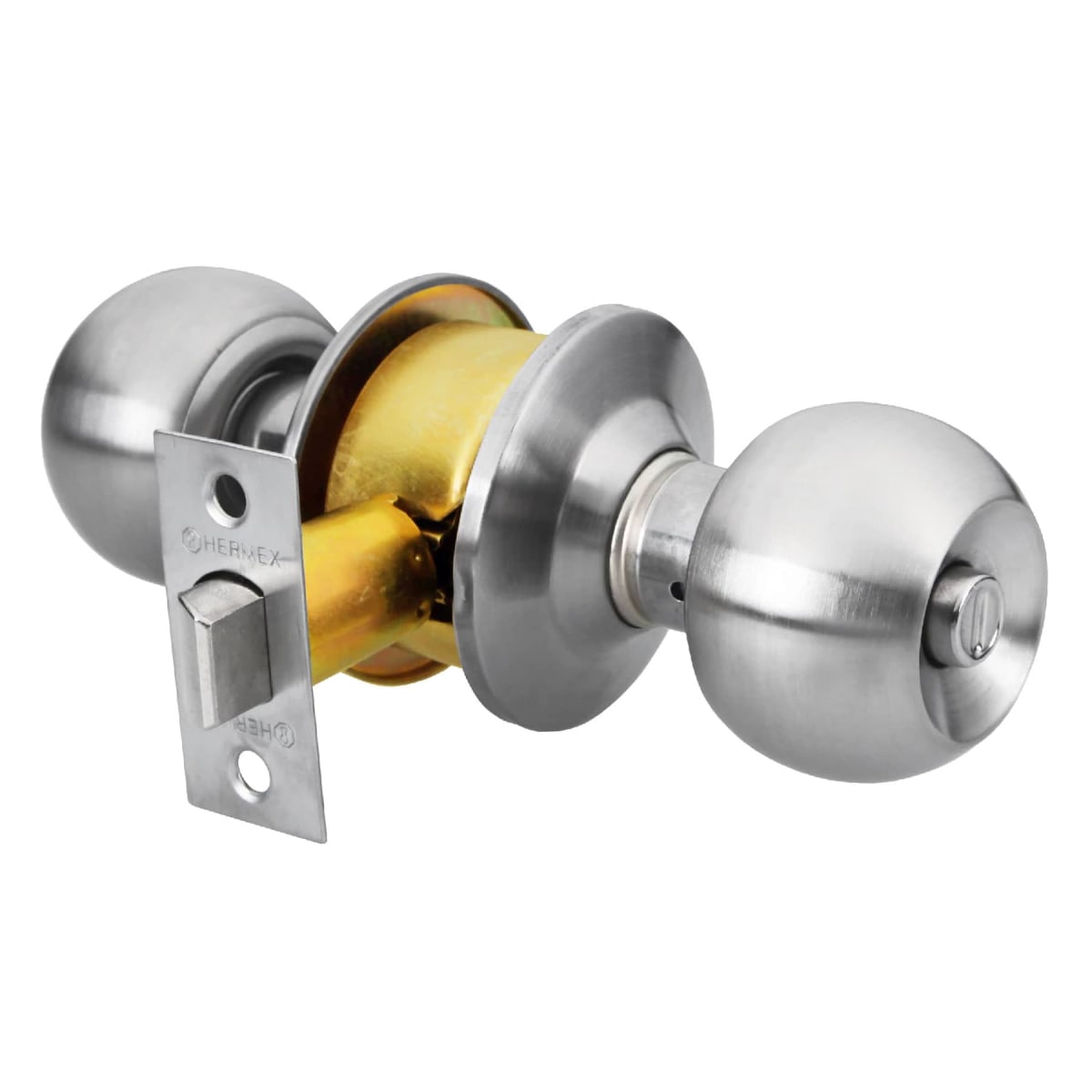 CERRADURA POMO BAÑO, CROMO HERMEX BAL-CM-BP3