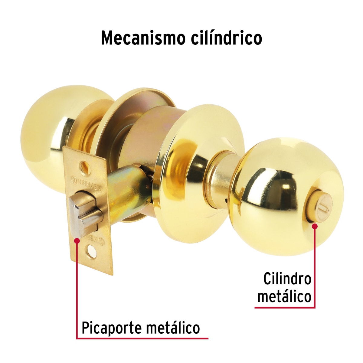 CERRADURA POMO HABITACION BRONCEADA HERMEX #235635