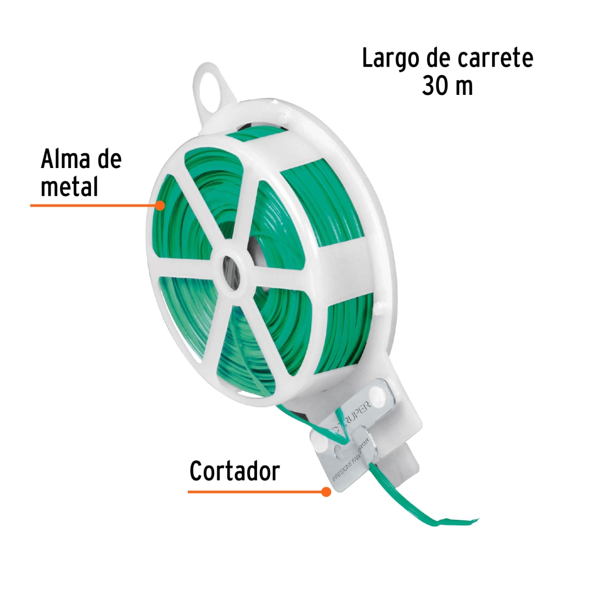 CINTA DE AMARRE 30 MTS. ALAMBRE FORRADO TRUPER BIMBO-303