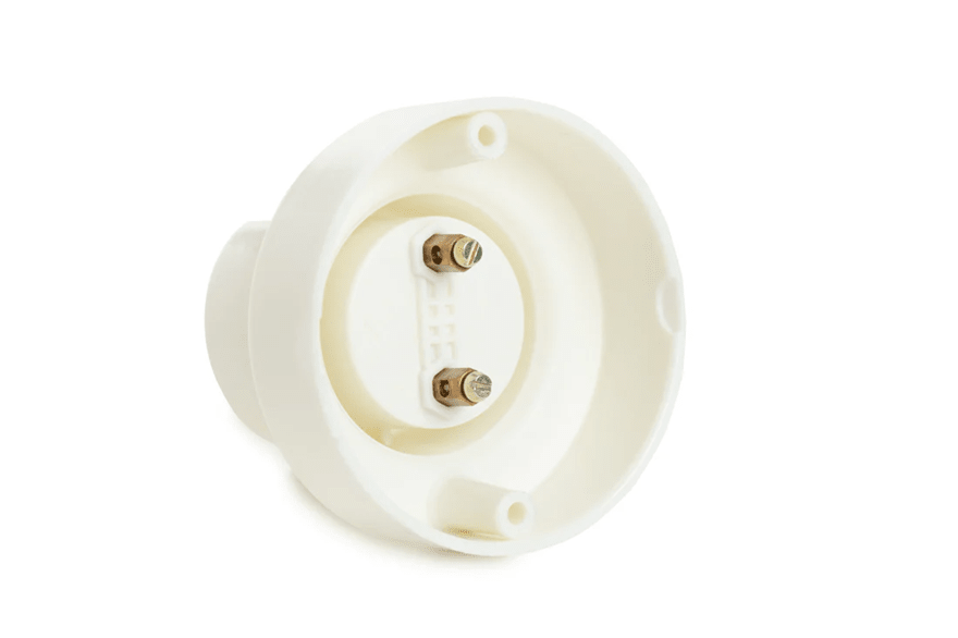 BASE RECTA C/BORNES DE CONEXIÓN E-27 BLANCO (C58-BL)2