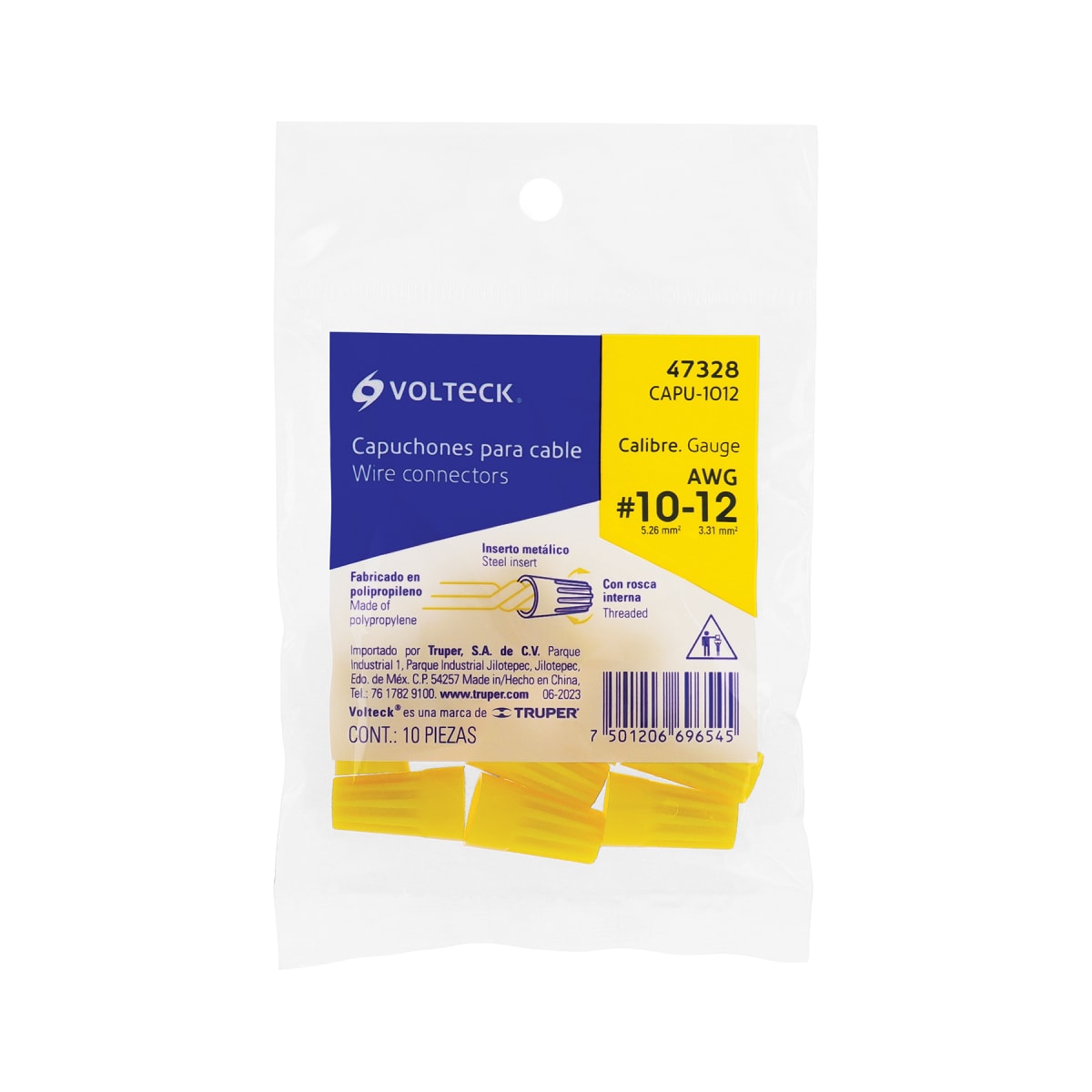 CONECTOR TIPO GORRO #10-12 AWG (AMARILLO) VOLTECK #473281