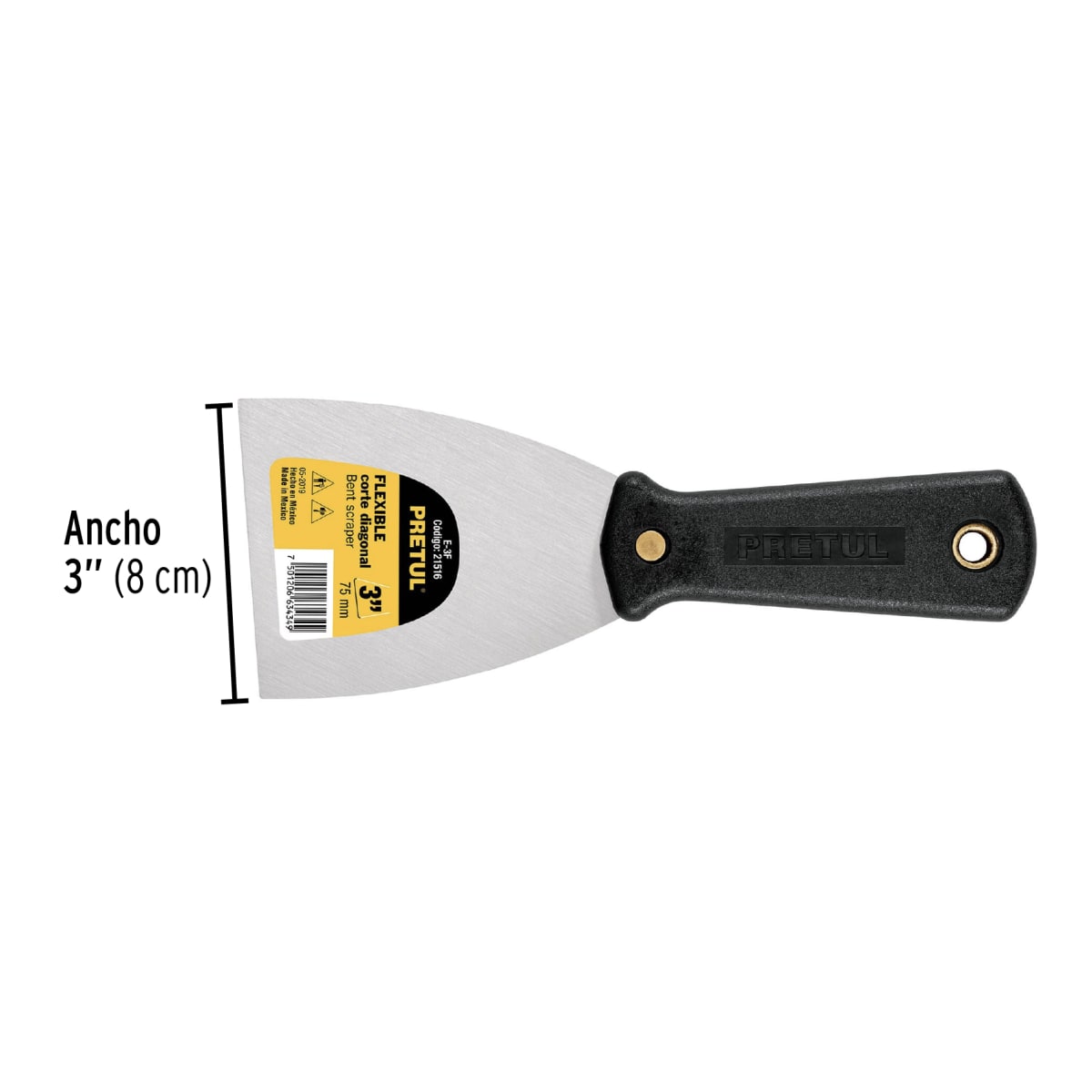 ESPATULA FLEXIBLE 3' M/PLASTICO  PRETUL E-3F2