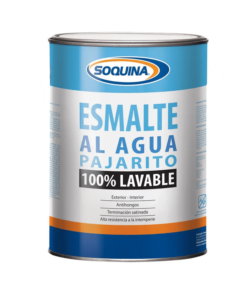 ESMALTE AL AGUA PAJ. BLANCO 1/4 GL (SOQUINA)1