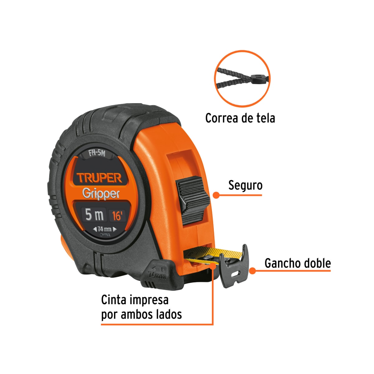 HUINCHA DE MEDIR 5 MTS CINTA FH-5M (14578)3