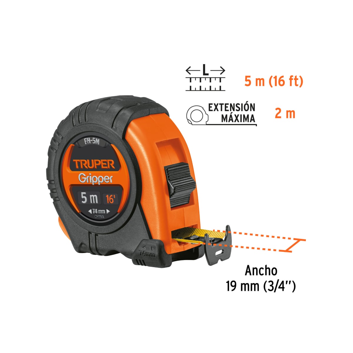 HUINCHA DE MEDIR 5 MTS CINTA FH-5M (14578)2