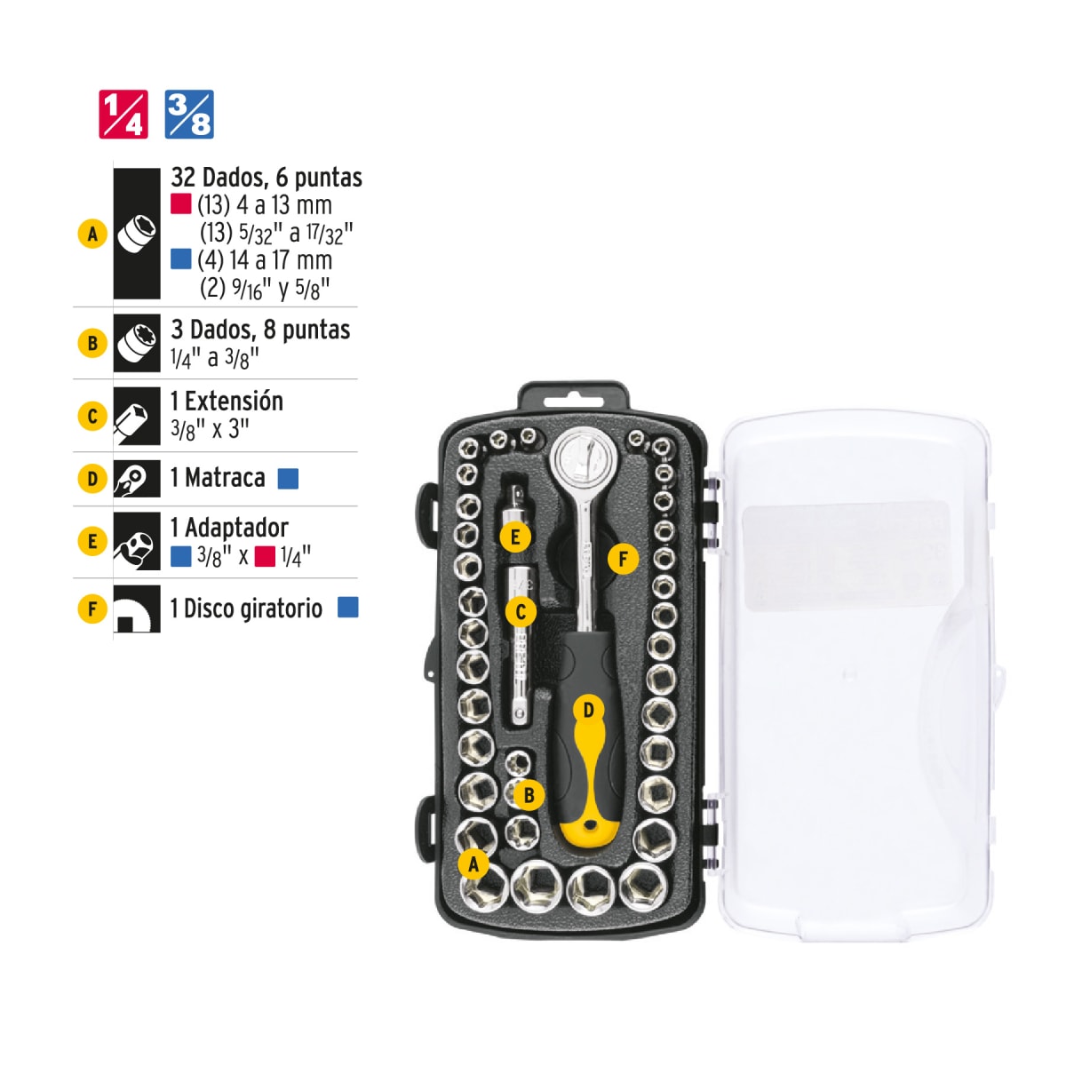 JUEGO DE DADOS 39 PIEZAS PRETUL JUDA-38P2