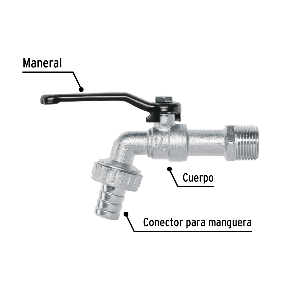 LLAVE DE BOLA  1/2 X 3/4 ZINC. PRETUL LL-21P3