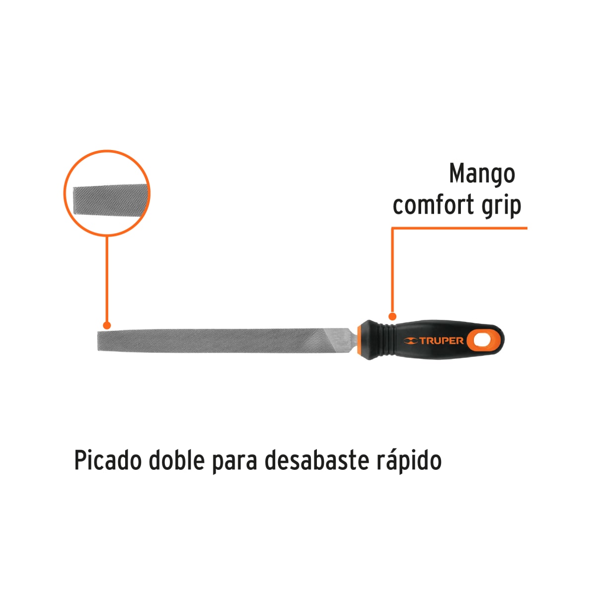 LIMA PLANA 8' C/MANGO TRUPER #153114