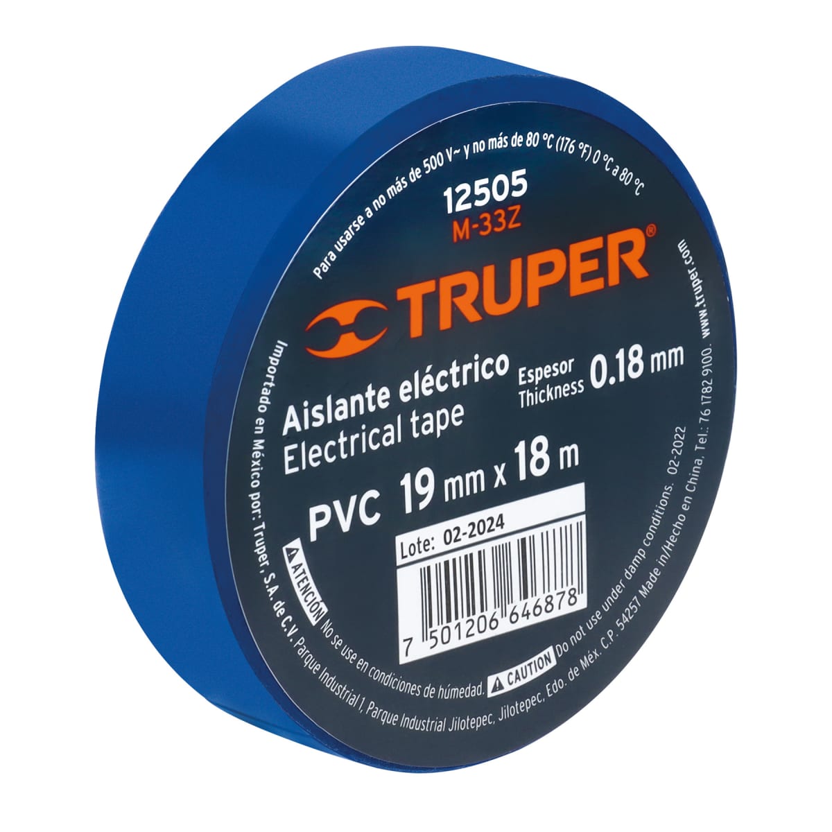 CINTA AISLADORA AZUL 19MM X 18 MTS. TRUPER M-33Z1