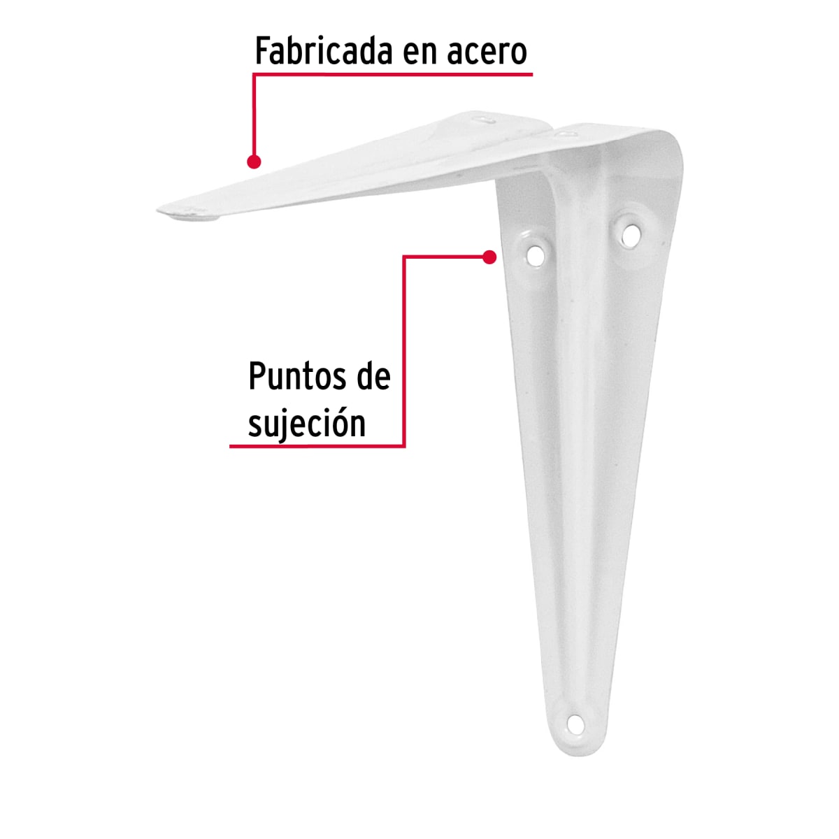 ESCUADRA REPISA ACERO BLANCA 5