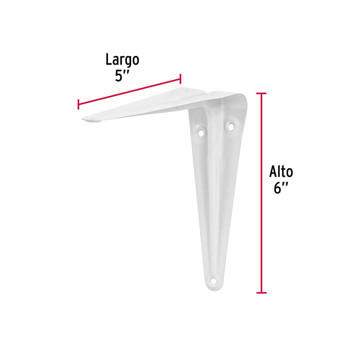 ESCUADRA REPISA ACERO BLANCA 5