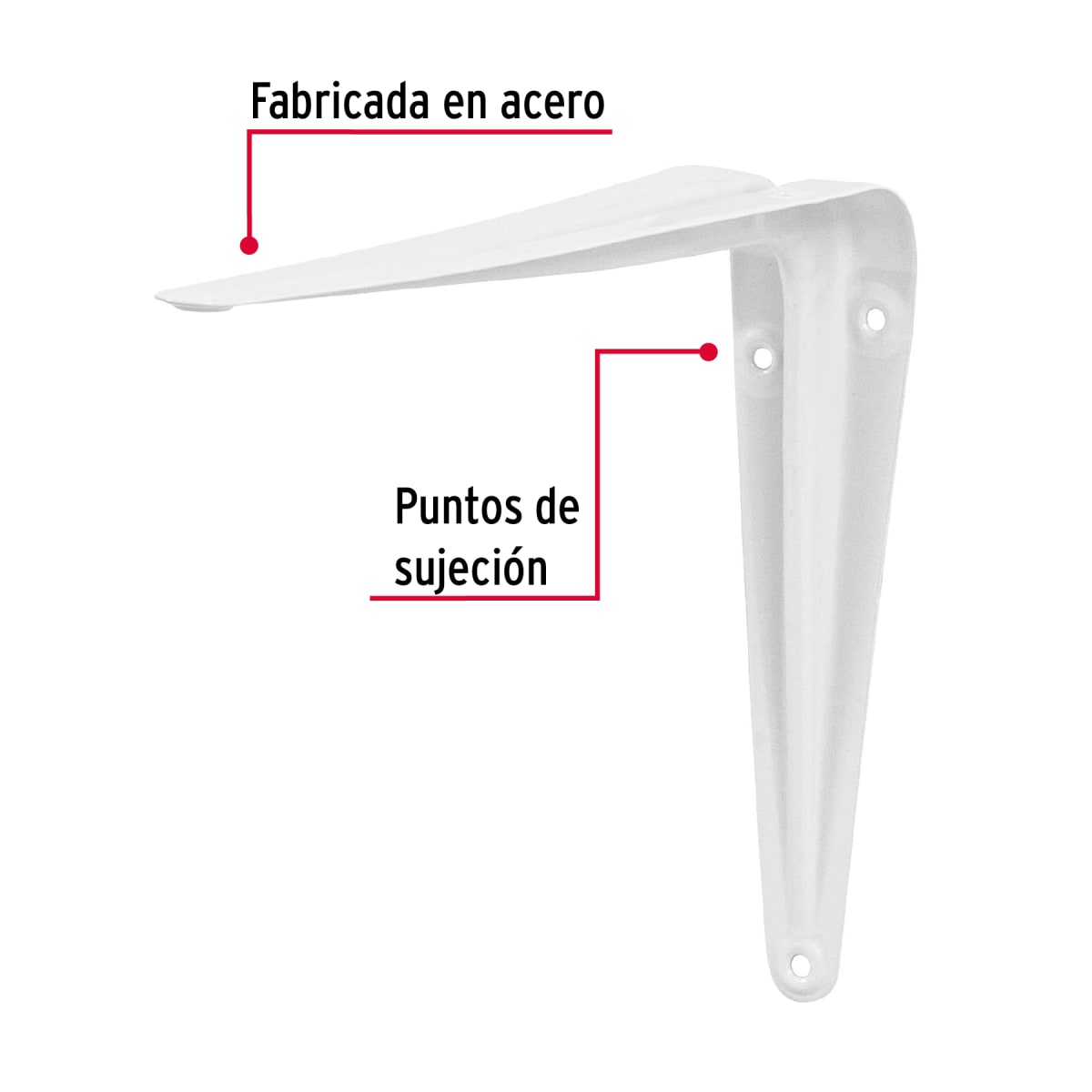 ESCUADRA REPISA ACERO BLANCA 6