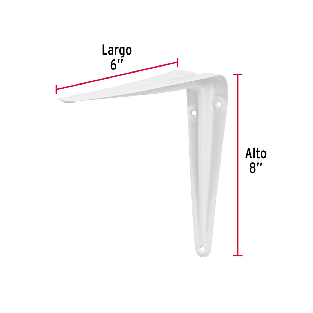 ESCUADRA REPISA ACERO BLANCA 6
