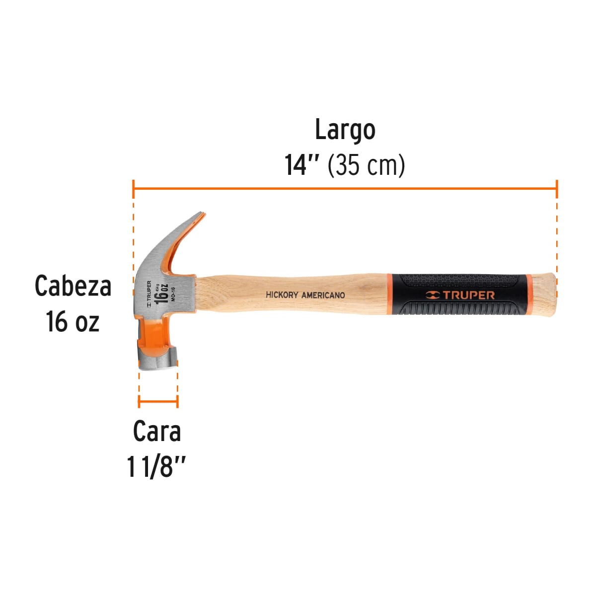 MARTILLO CARPINTERO 16OZ. M/MADERA TRUPER MO-163