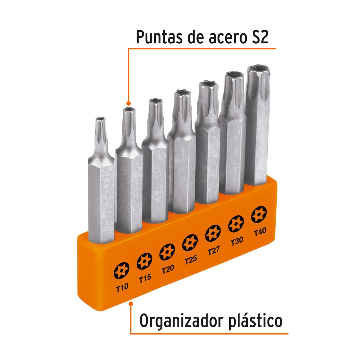 JUEGO 7 PZAS. PUNTAS TORX TRUPER #178132
