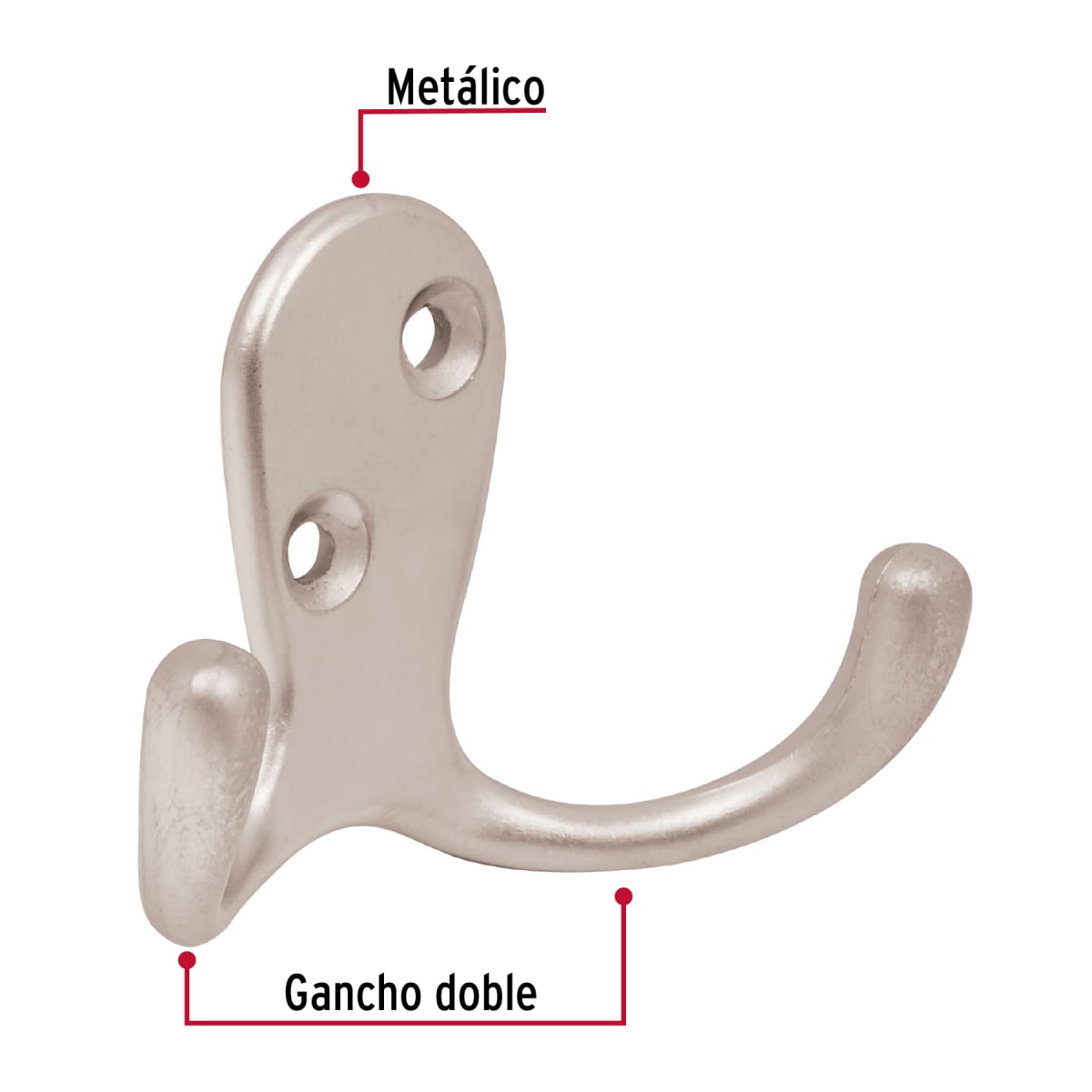 GANCHO TIPO PERCHERO DOBLE HERMEX #439113
