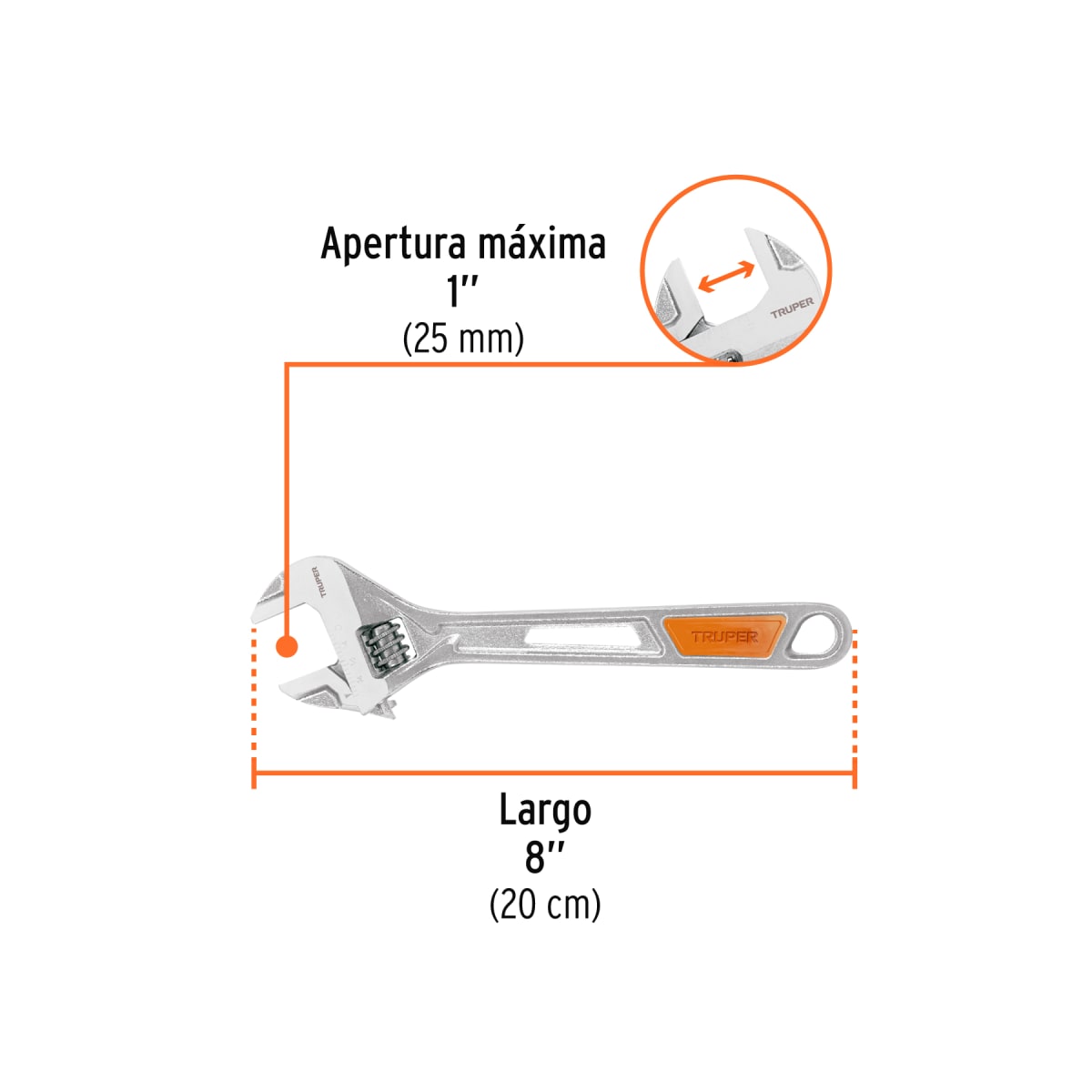 LLAVE AJUSTABLE 8 TRUPER #155104