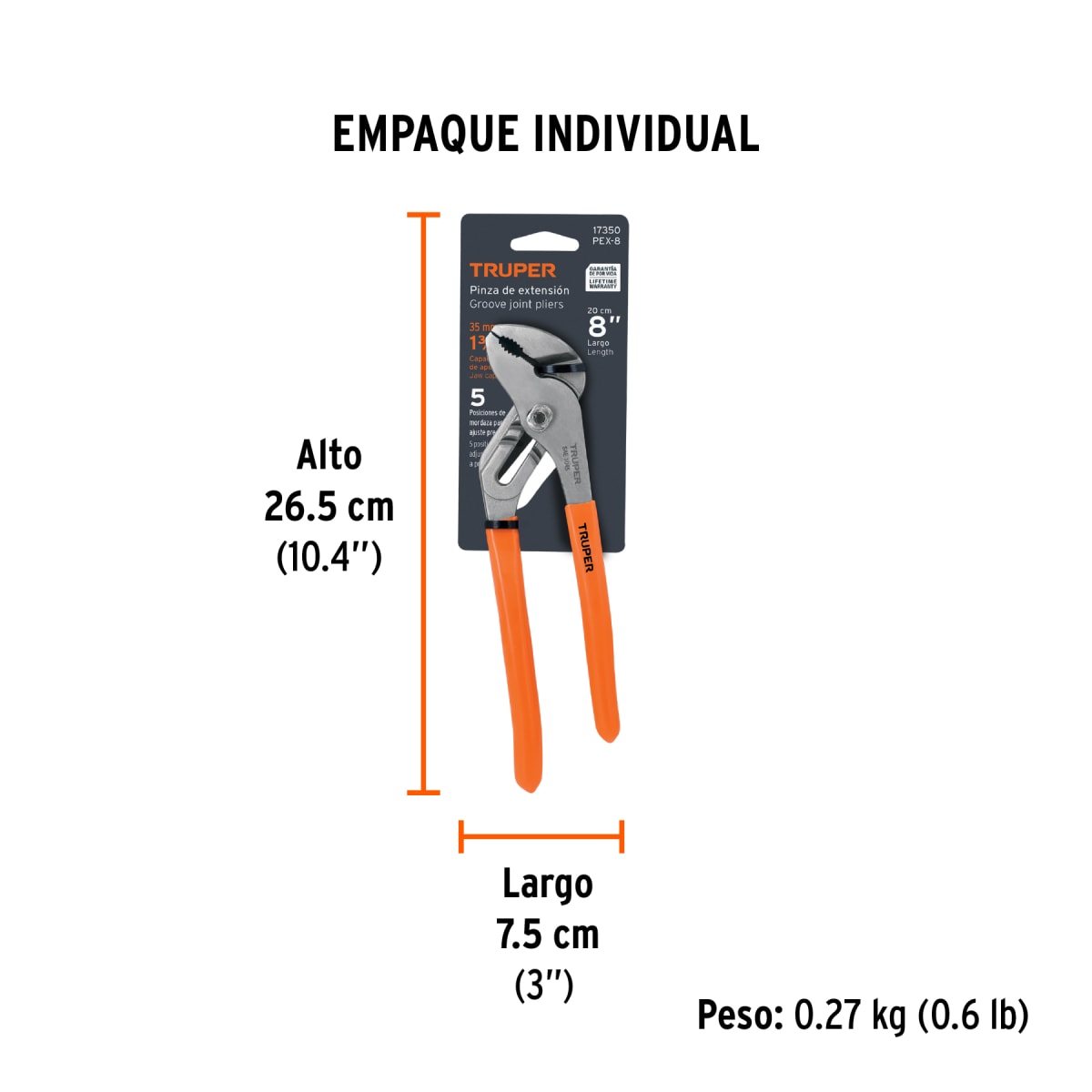 ALICATE PICO LORO BOMBA AJUSTABLE 8 TRUPER #173502