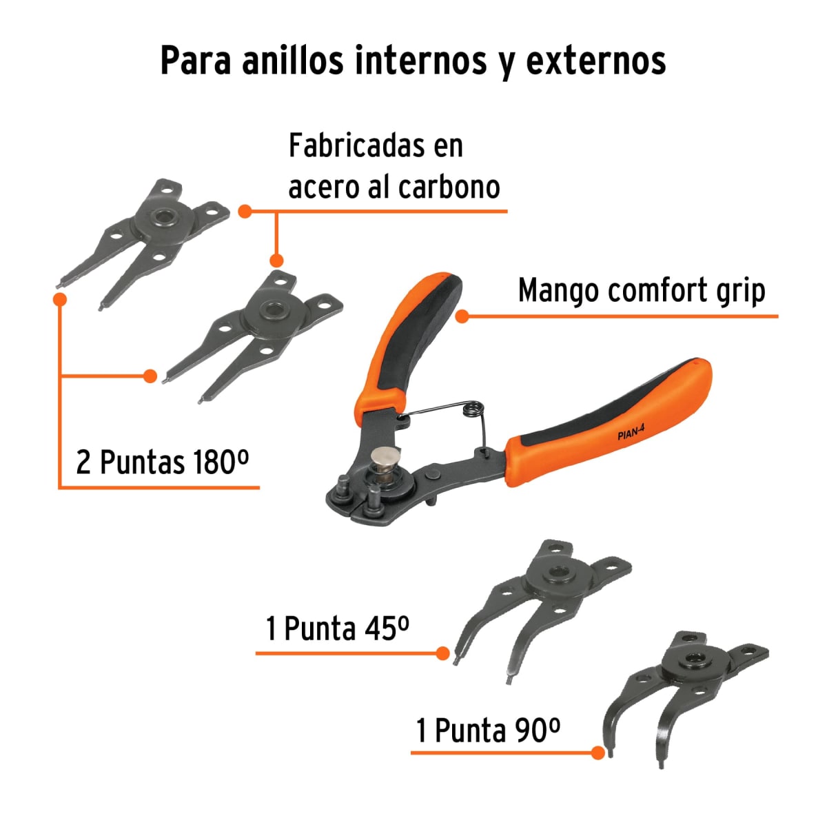 ALICATE P/ANILLOS C/CABEZA INTERCAMBIABLE TRUPER #173553