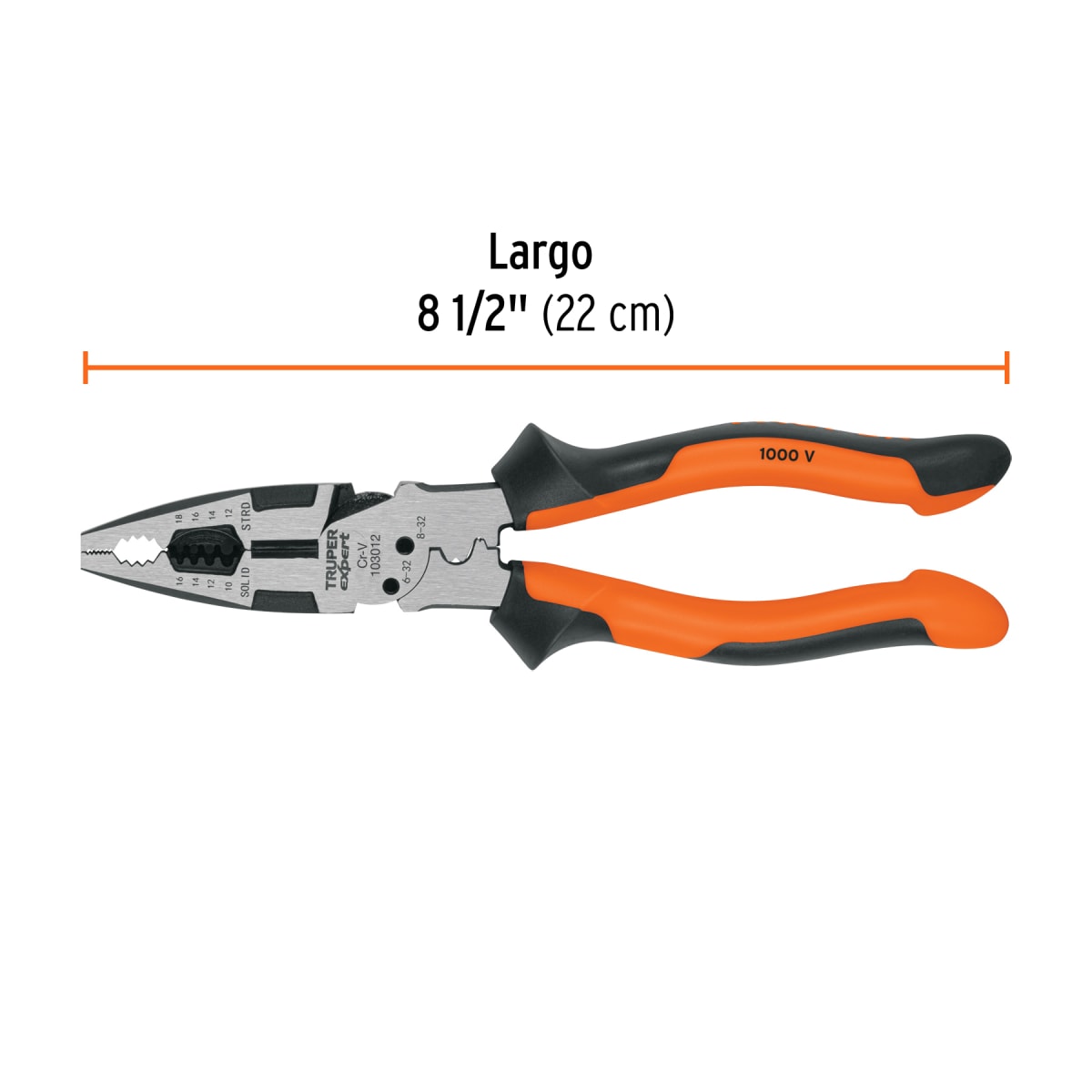 ALICATE MULTIUSO ELECTRICISTA 9', 6 EN 1 TRUPER PMU-8EX4