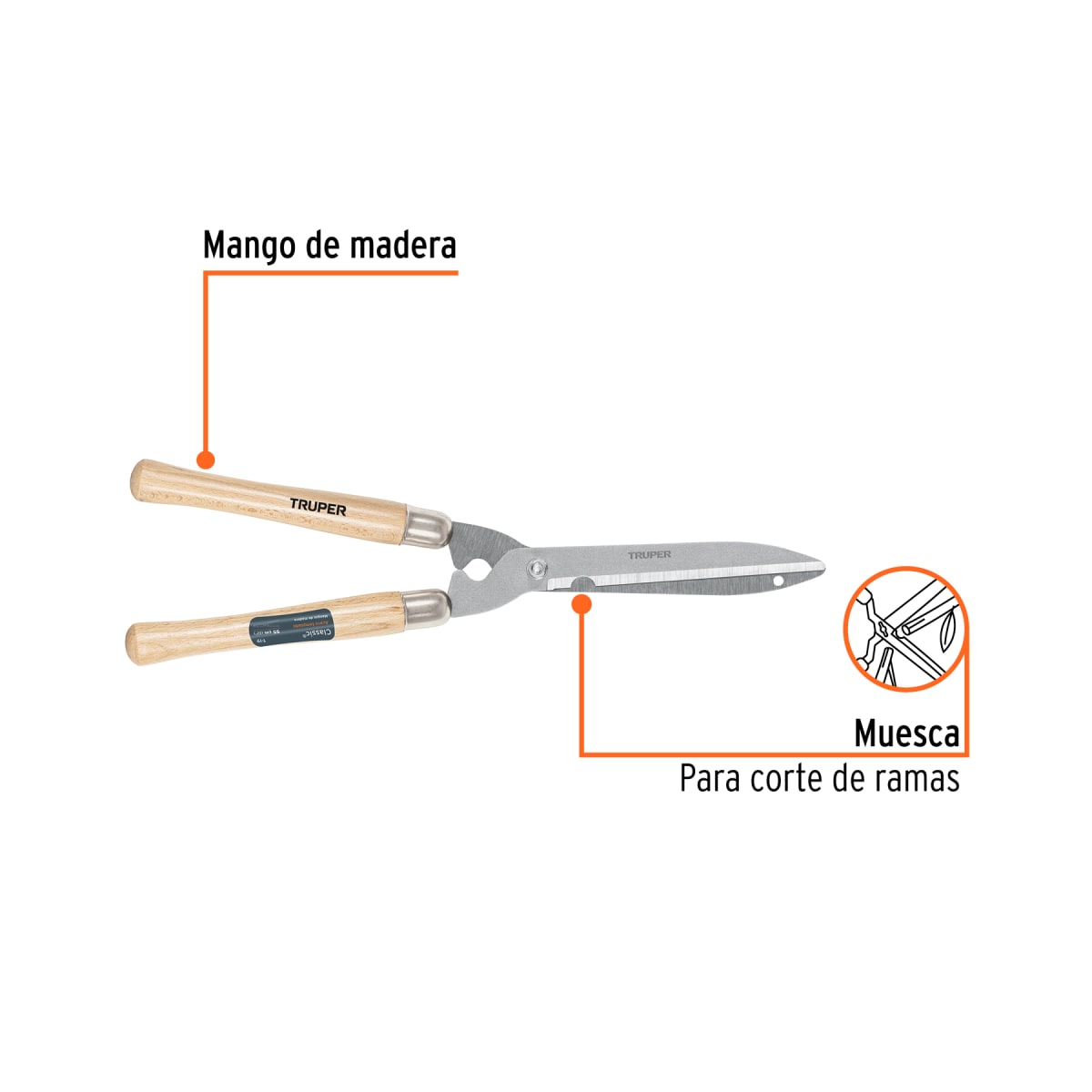 TIJERA PARA PASTO DOS MANOS TRUPER T-192