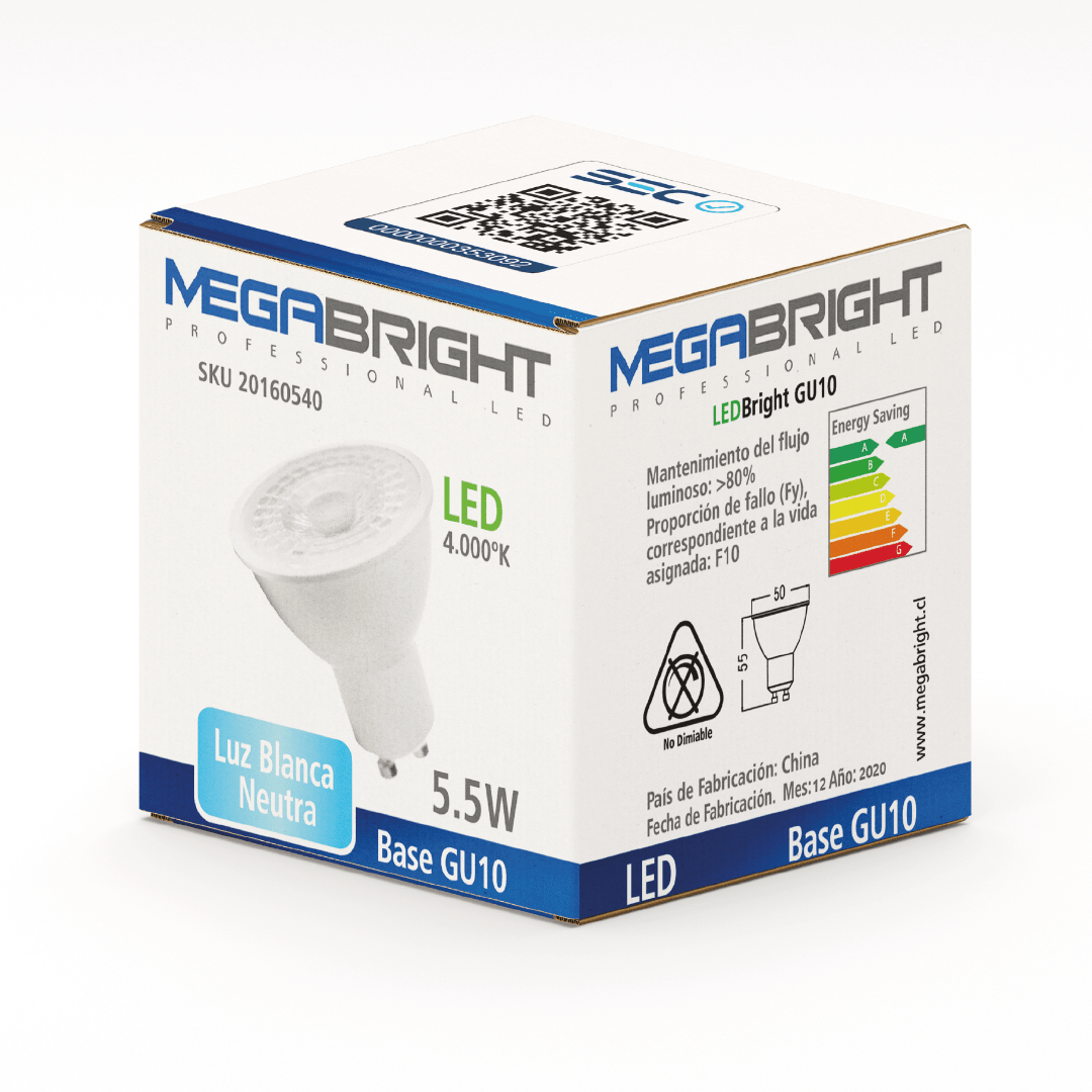 AMPOLLETA LED GU10 5.5W 4000K MEGABRIGHT2