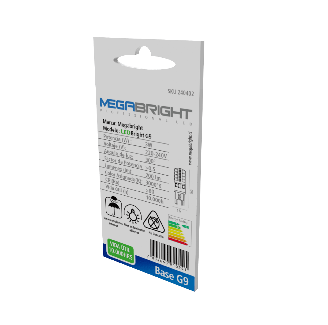 AMPOLLETA LED MEGABRIGHT G9 3W 3000K3