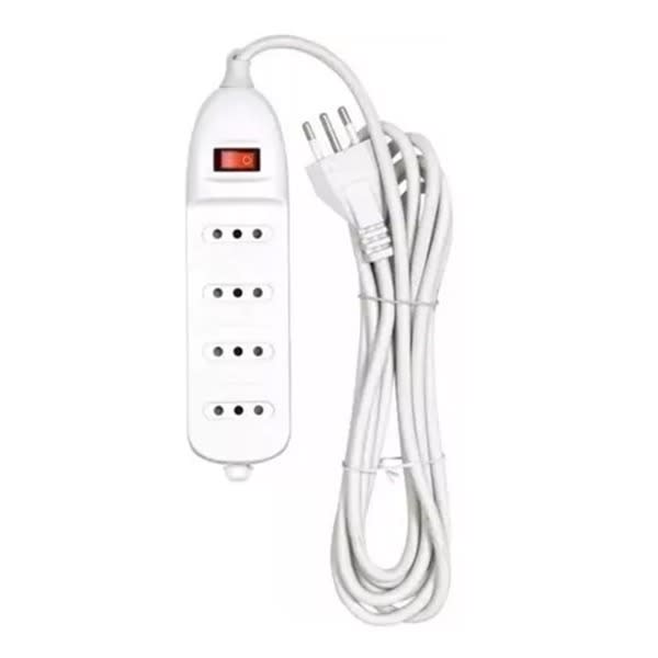 ALARGADOR DE 4 TOMAS C/INTERRUPTOR 5M BLANCO1