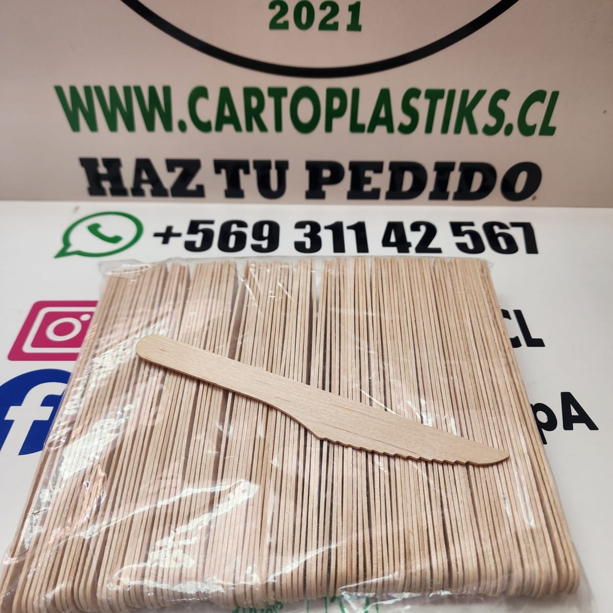 CUCHILLO DE MADERA 100UN1