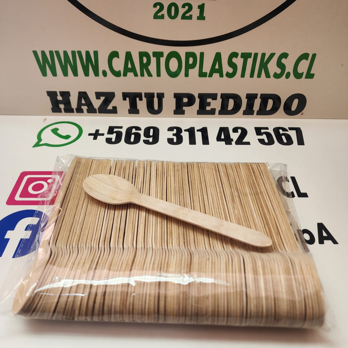 CUCHARA DE MADERA 100UN1