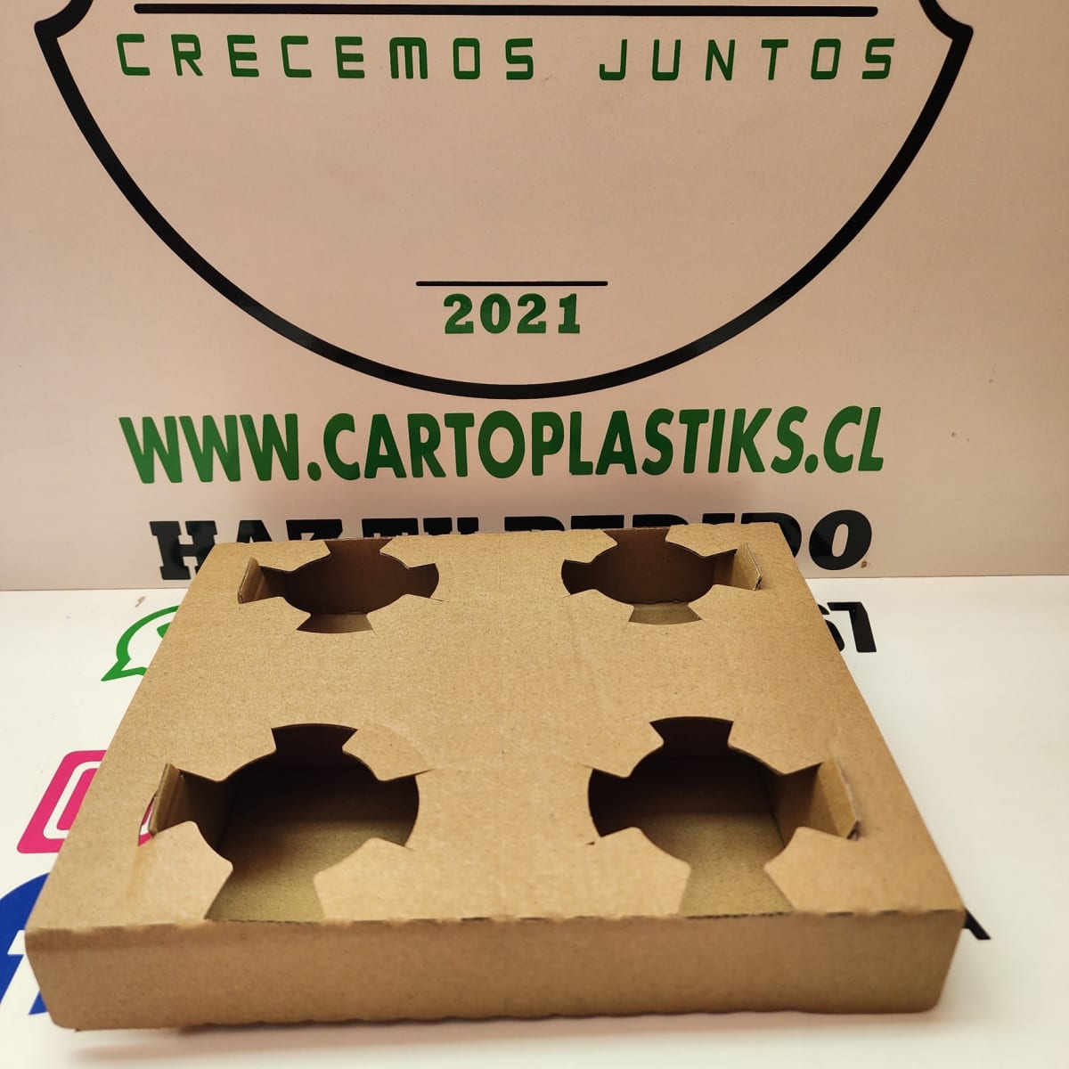 PORTA VASO DE CARTON 4 DIV1